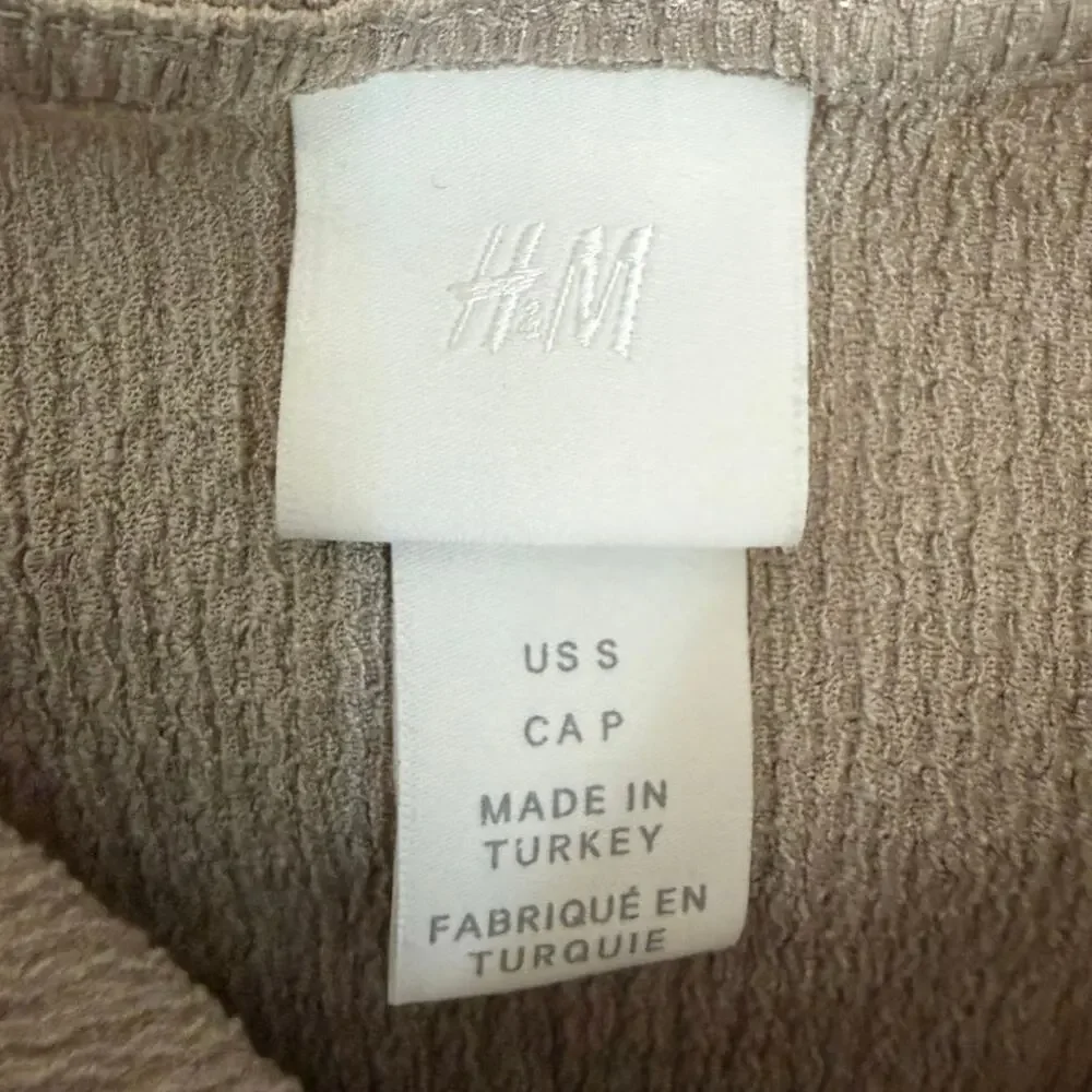 Minimalist‎ Beige Cami Romper with Button Detail | H&M | Size S